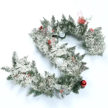 

1.8M/2.7M Fir Christmas Garland with Ornaments Children Christmas Gift for 2019 New Year Wall Hanging Xmas Decoration With Light