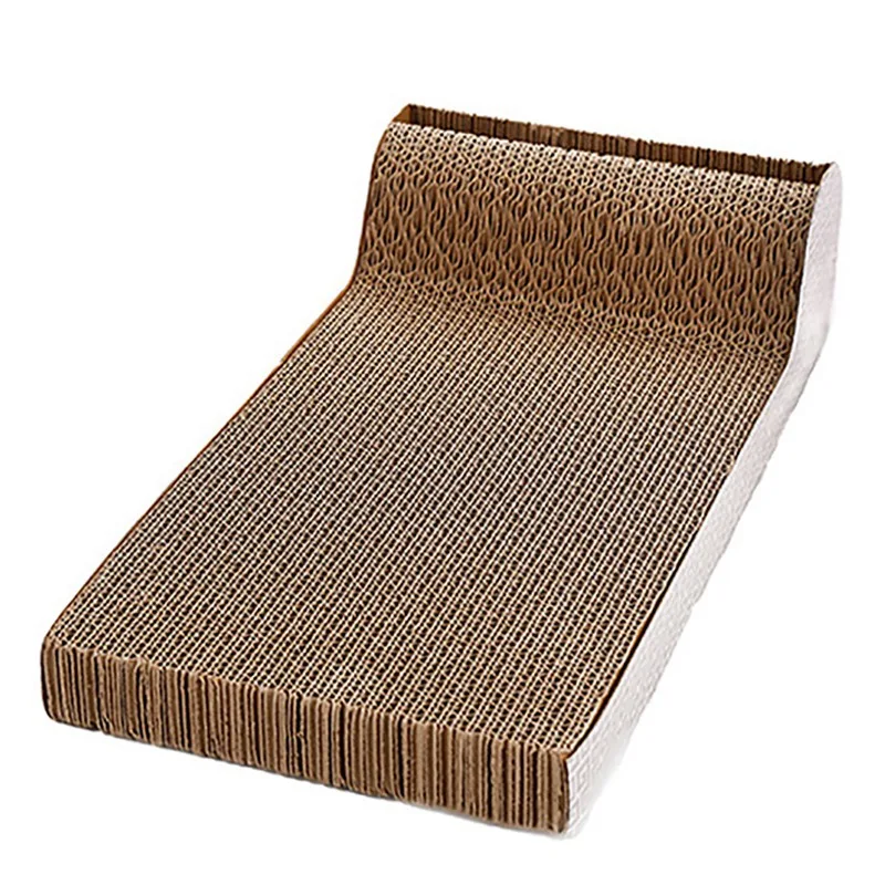 Pet Cat Toy Scratch Board P Type Rectangle Corrugated Paper Bed Cat Claw Training Pad With Bell Ball Pet Cat Supplies Dropship