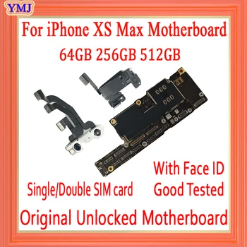 

Original unlocked Motherboard For iPhone XS Max mainboard MB With/without face ID Free iCloud IOS Logic Board With Full Chips