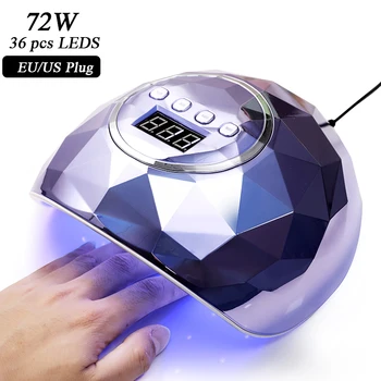 

Color UV LED Nail Dryer 72W for Gel Polish Curing Lamp with Display Quick Dry UV Lamp For Nails Manicure Tool