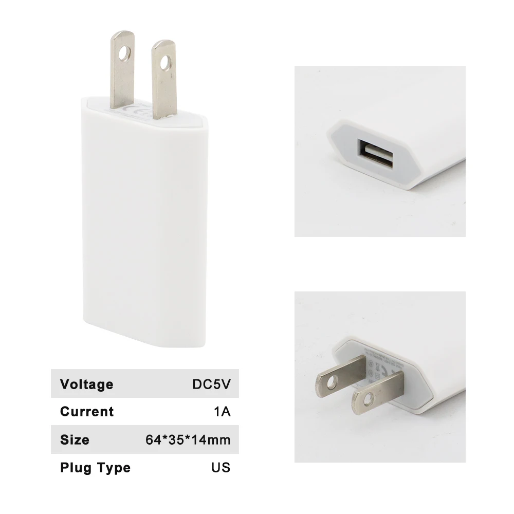 USB адаптер с европейской и американской вилкой 5 в пост. Тока 1 А|Портативные