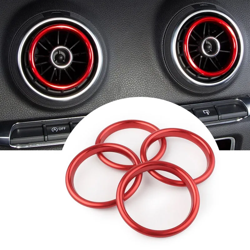 

4 pcs aluminum alloy air outlet plug, Instruments, Air outlet cover sticker decoration ring suitable For AUDI A3 S3 2013-2016/Q2