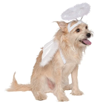 

Dog Cat Feather Angel Halo Wing Pet Costume Accessories Set Photography Props Halloween Birthday Christmas Gifts Decor
