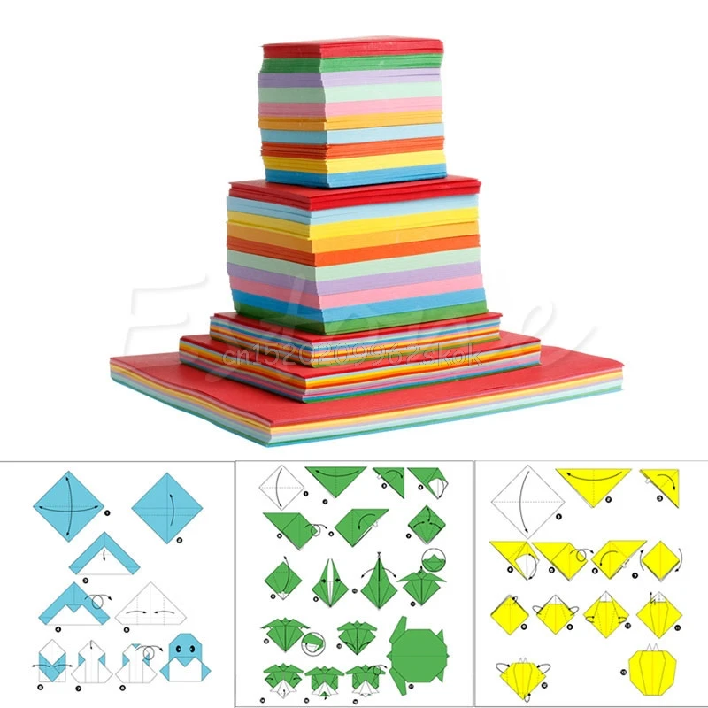 1 упаковка квадратная Складная бумага для желаний разноцветные двухсторонние листы Журавлик оригами Бумага для рукоделия Jy23 19 Прямая