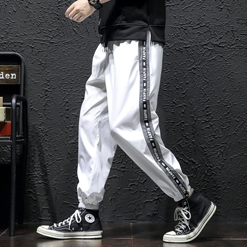 

2020 Spring Main Push Japanese-style Black Wall Large Size Reflective Woven Tape Athletic Pants M-5x Hk1956-