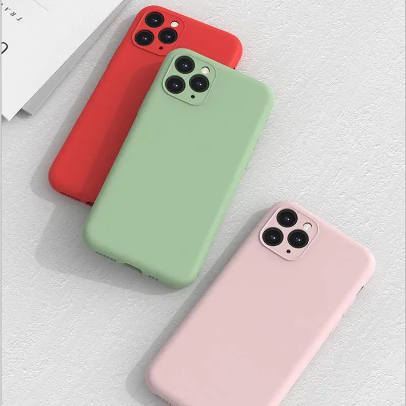 

For iPhone 11 Pro Case Solid 7 Candy Colors Shockproof Phone Case For iPhone 11 Pro Max Camera Protection Soft TPU Back Cover