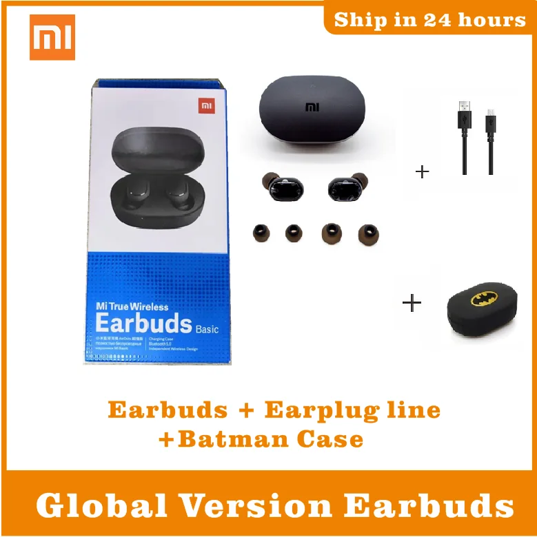 Global Add Line Case Xiaomi Redmi Airdots TWS Bluetooth наушники стерео бас BT 5,0 Eeadphones с микрофоном Handsfree наушники AI управление IPX4 - Цвет: Global Add Line Case