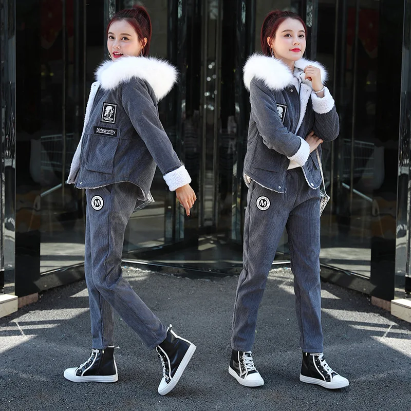 

Winter Thickness Fleece Women Sport Suit Tracksuit Hoodie Jacket+pant Warm Casual Jogger Running Workout Outfit Set Sportswear