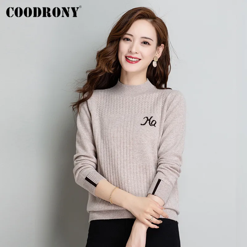 COODRONY Brand Streetwear Fashion Elegant Slim Pullover Sweater Women New Autumn Winter Warm Soft Wool Female Jumper W1179