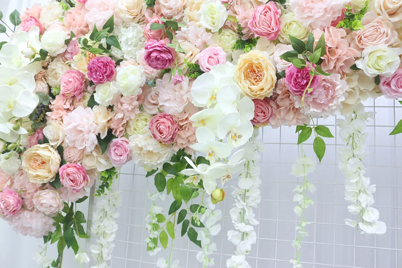 JAROWN Artificial Fake Flowers Rose Hydrangea Flower Row Wedding Arch Decoration Home Party Background Decor Flores Artificiales (8)