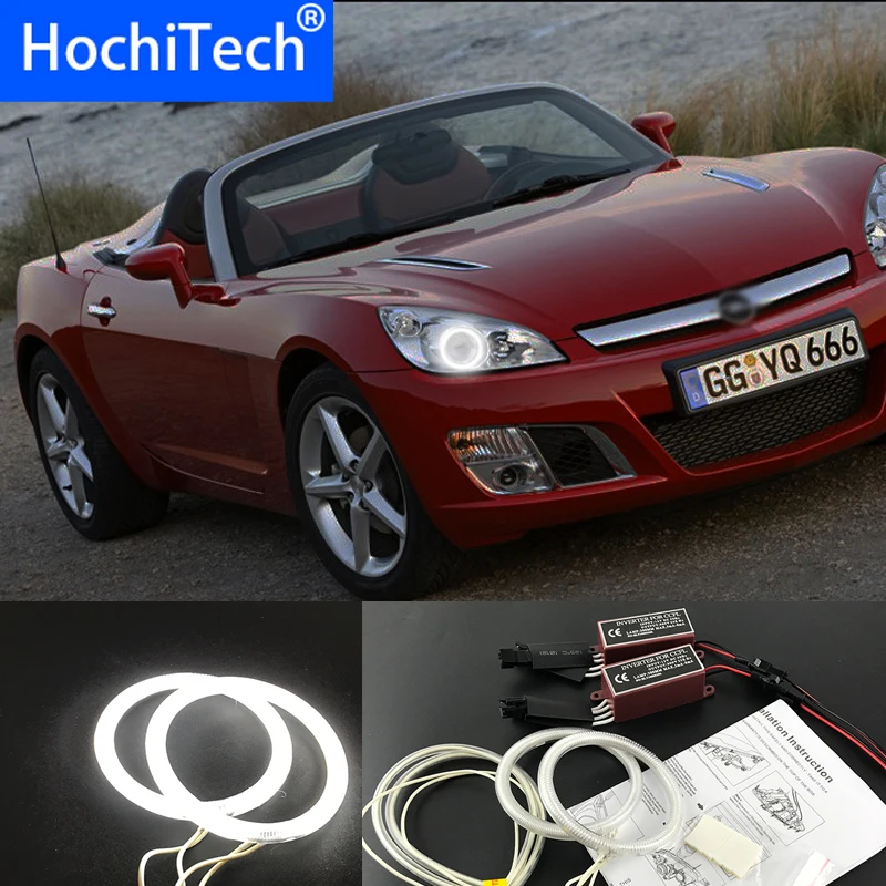 HochiTech ccfl ангельские глазки комплект белый 6000 К halo кольца фара для Opel GT Roadster 2007 2008