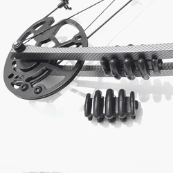 2PCS Archery Compound Bow Stabilizer Silencer Limbs Shock Absorber Dampener Black  rubber compound bow accessory 64mm
