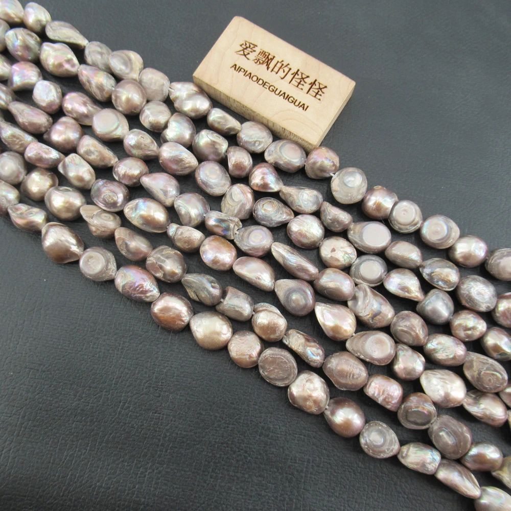 APDGG Wholesale 5 Strands Big Natural Tooth Grey Shell  Pearl Beads 15'' Loose Beads Jewelry Making DIY