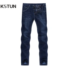 Джинсы kstun, мужские классические прямые темно-синие весенние и осенние повседневные брюки, хлопковые мужские брюки, мужские джинсы