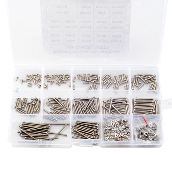 

720Pcs M2 Stainless Steel Flat Head Bolts and Nuts Assortment Kit with Storage Box