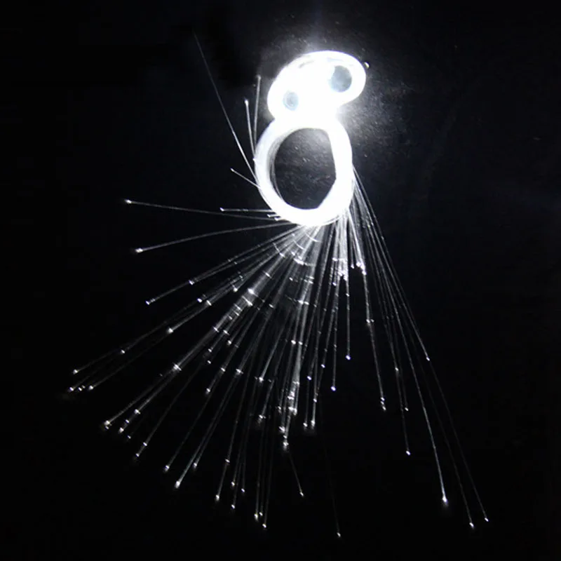 Светодиодный вечерние свадебные украшения Белый светодиодный зажим для волос светоизлучающие волоконно-оптический провод шпилька светящиеся шелковые косы инструмент для укладки 50 шт