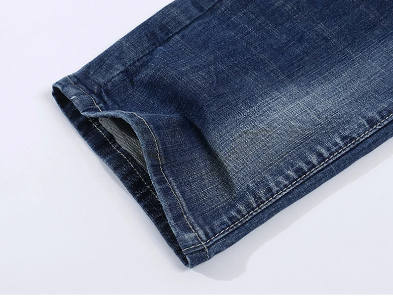 KSTUN Jeans Men Stretch Summer Blue Business Casual Slim Straight Jeans Fashion Denim Pants Male