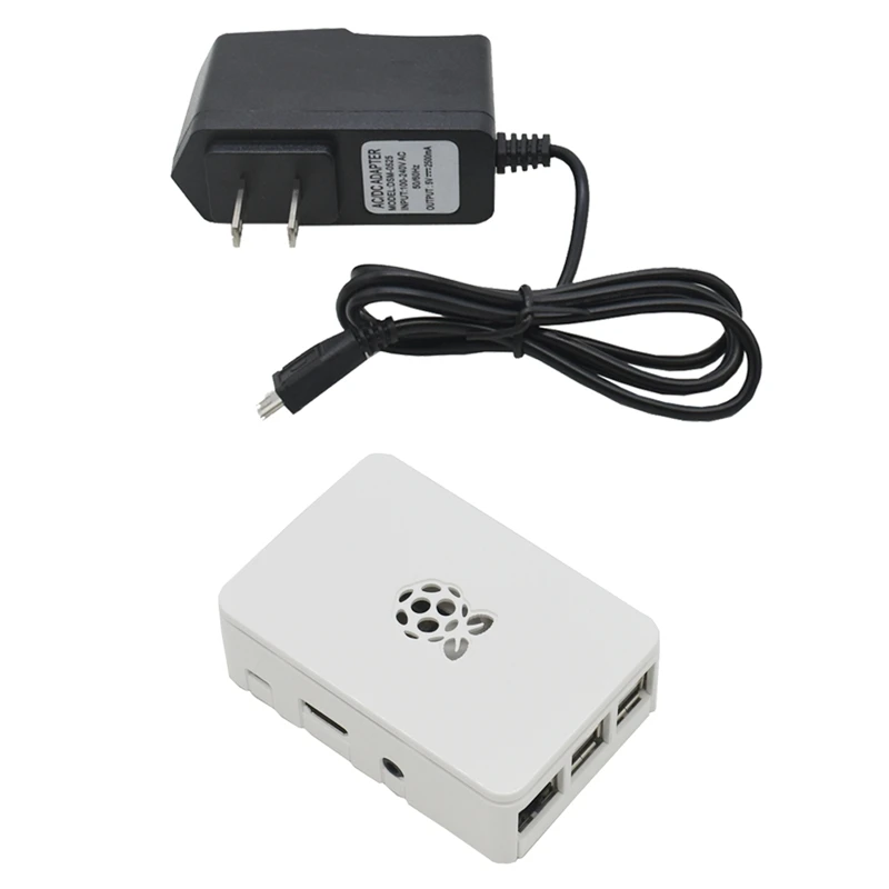 Для Raspberry Pi 3 Model B+(Plus)+ Abs чехол+ 5V 2.5A Мощность адаптер с поддержкой Wi-Fi и Bluetooth Декодер каналов кабельного телевидения штепсельная вилка стандарта США