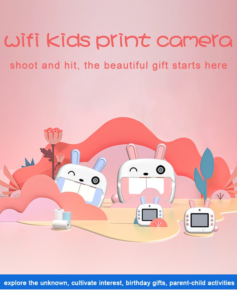 HD Instant Print Camera for Kids Children Camera Film Camera with Thermal Photo Paper Wifi Toys Camera Christmas Birthday Gifts vintage digital camera