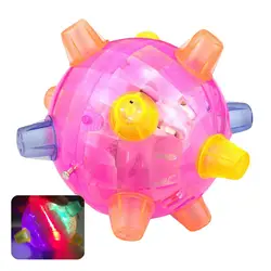 A música do flash do diodo emissor de luz que dança a bola crianças do bebê ilumina acima o brinquedo saltando vibratório da bola com luzes coloridas e música para meninos