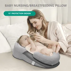 Cómoda cuna con protección, cama de viaje, cojín acolchado anticaída para recién nacidos, almohada para la cabeza fija en forma de U, se puede llevar a cabo