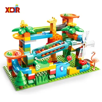 

171-269PCS Big Size Blocks Marble Race Run Maze Ball Compatible Duplo Building Blocks Funnel Slide DIY Bricks Toys For Childrens