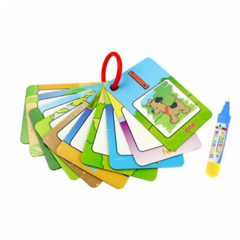 Magic Water Drawing Cards 3d Number Geometric Graffiti Card Painting  Coloring Books For Kids Children Early Educational Toys - Drawing Toys -  AliExpress