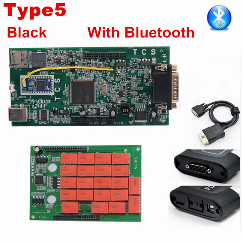 OBDIICAT TCS,00 Multidiag Pro+ зеленый PCB одноплатный BT OBD2 автоматический диагностический Сканнер инструмент MVD - Цвет: Black TCS  BT