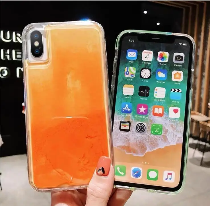

Luminous Neon Sand Case For Huawei Honor P30 P20 Mate 20 Lite Pro Liquid Quicksand Glow In The Dark Soft phone Case Cover Shell