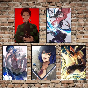 

Painting Modern Manga Demon Slayer Anime Printed Nordic Canvas Poster Wall Art Modular Home Decor Frame Picture