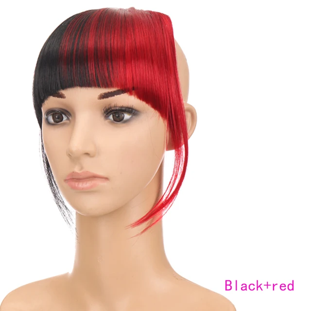 TALANG Neat Front Fringe Clip In  Hair Bangs  Hair Extensions Sweeping Side Blunt Bang Natural Black Brown Hairpieces WL34