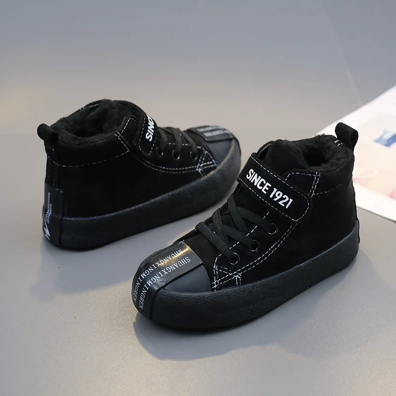 

2019 Winter New Style Children Cotton-padded Shoes Hight-top Girls Shoes Winter plus Velvet Thick Warm BOY'S Zhejiang Province-