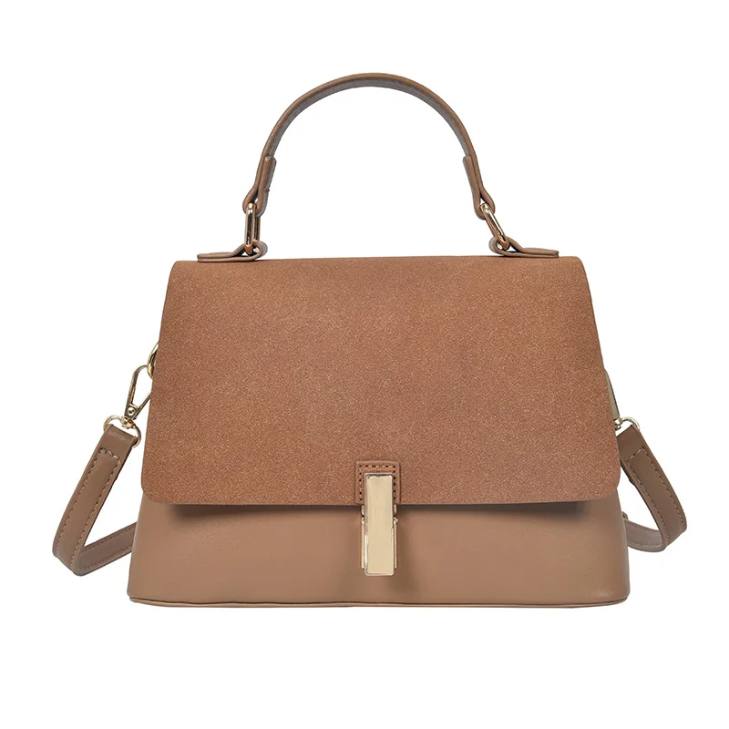 

2020 New Frosted Flip Ladies Bucket Handbags Luxury Leather Shoulder Bag Hasp Riveting Crossbody Bag Temperament Lady Sac A Main