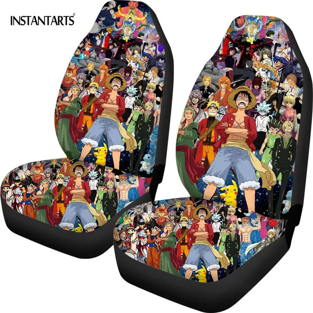 Instantarts Anime Pirate King Car Seat Covers For Car Trunk Men Children Set Of 2 Easy Clean Automobile Seat Protector Universal Aliexpress