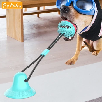 

Petshy Safety Pet Toys with Suction Cup TPR Dog Food Ball Pet Tooth Cleaner Training Chew Interactive Elasticity Dogs Molar Ball