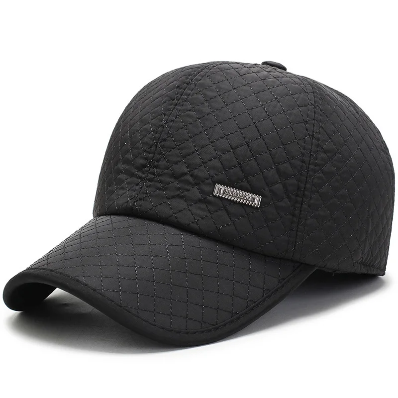 

SQTEIO Men's hat winter woolen baseball cap autumn warm earmuffs hat wild cap