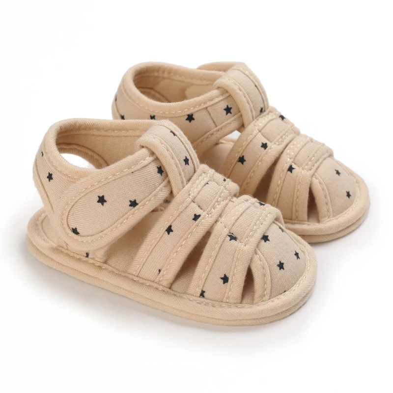 2021 NEW 0-18Months Kids Newborn Baby Boys Fashion Summer Soft Crib Shoes First Walker Anti Slip Sandals Shoes Soft Sole