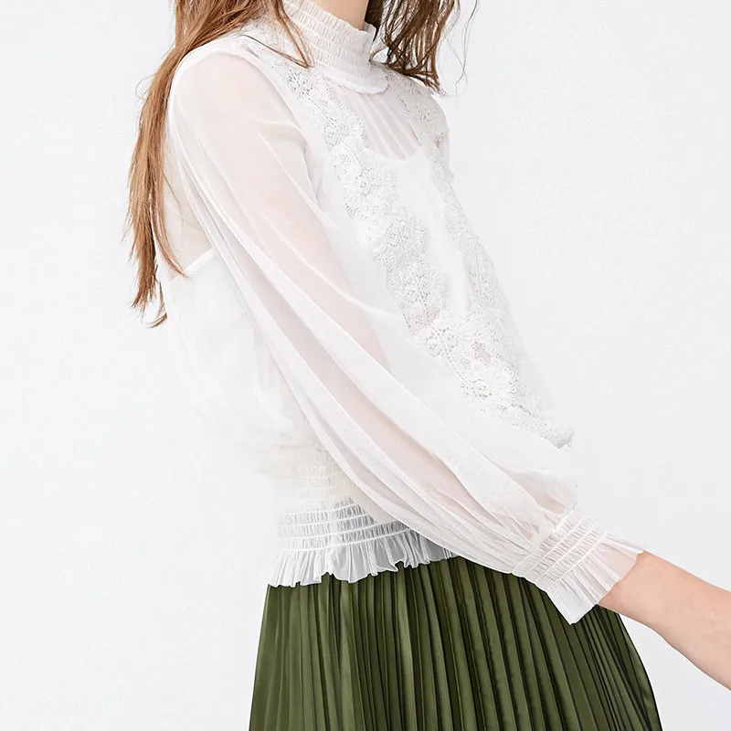 Vero Moda женские кружевные шифоновые топы с 3/4 рукавами | 319130502