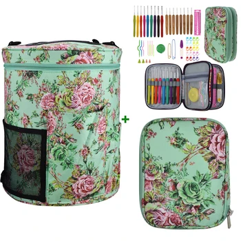 

Yarn Storage Bag With Crochet Needles Set Cute Animal Crochet Bag With Knitting Needles Hook Empty Yarn Bag For Sewing Accessory