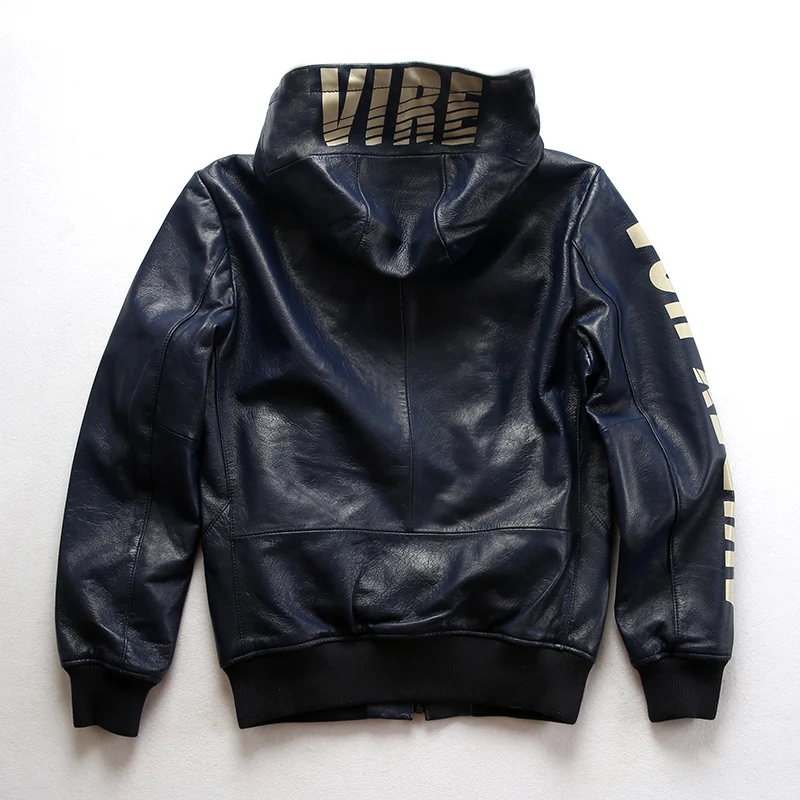 Seller Read Description! Asian size men's  goat leather jacket mens genuine goat leather stylish hoodie jacket