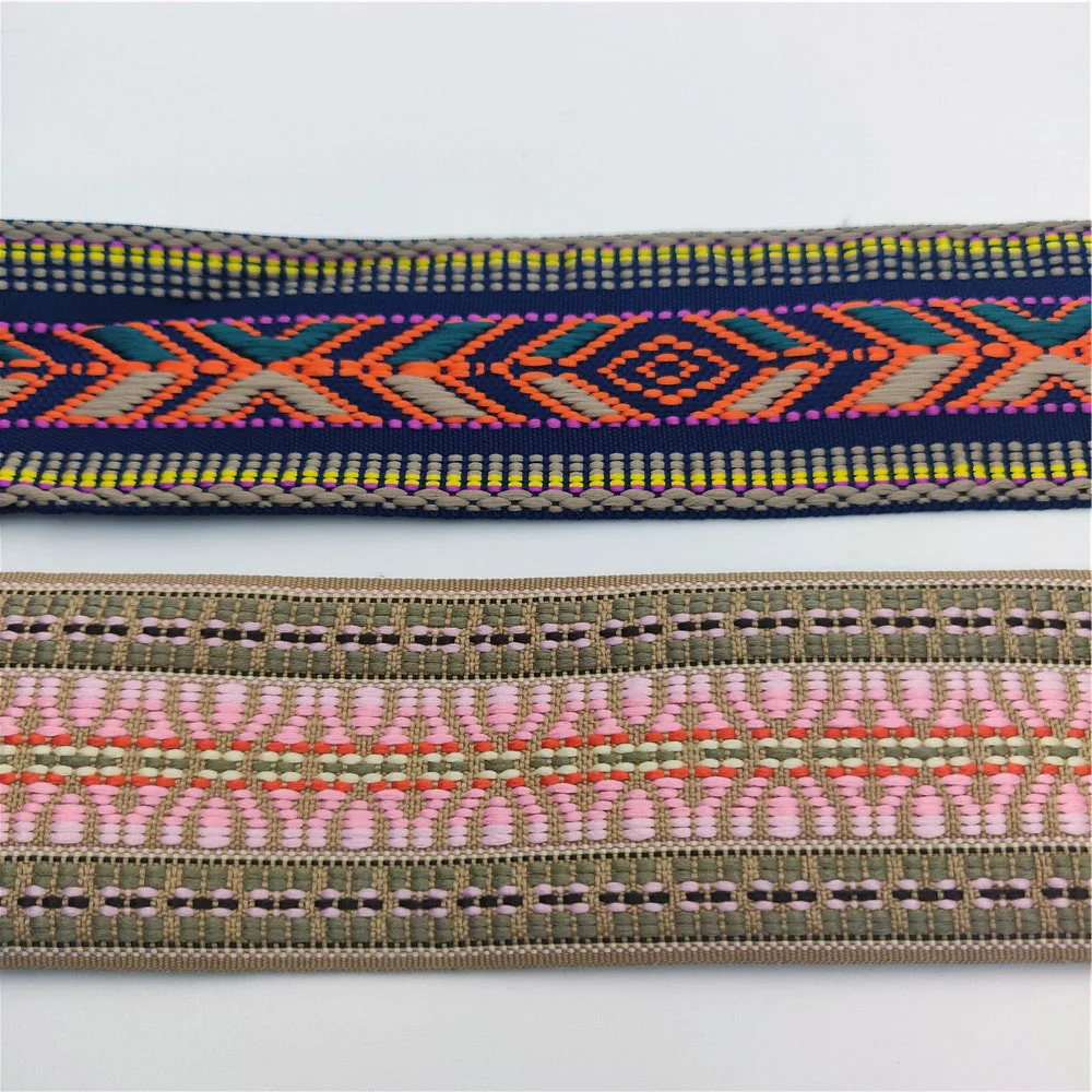 Luxurious 5cm Jacquard Embroidered Lace Fabric Ribbon for DIY Crafting and Fashion
