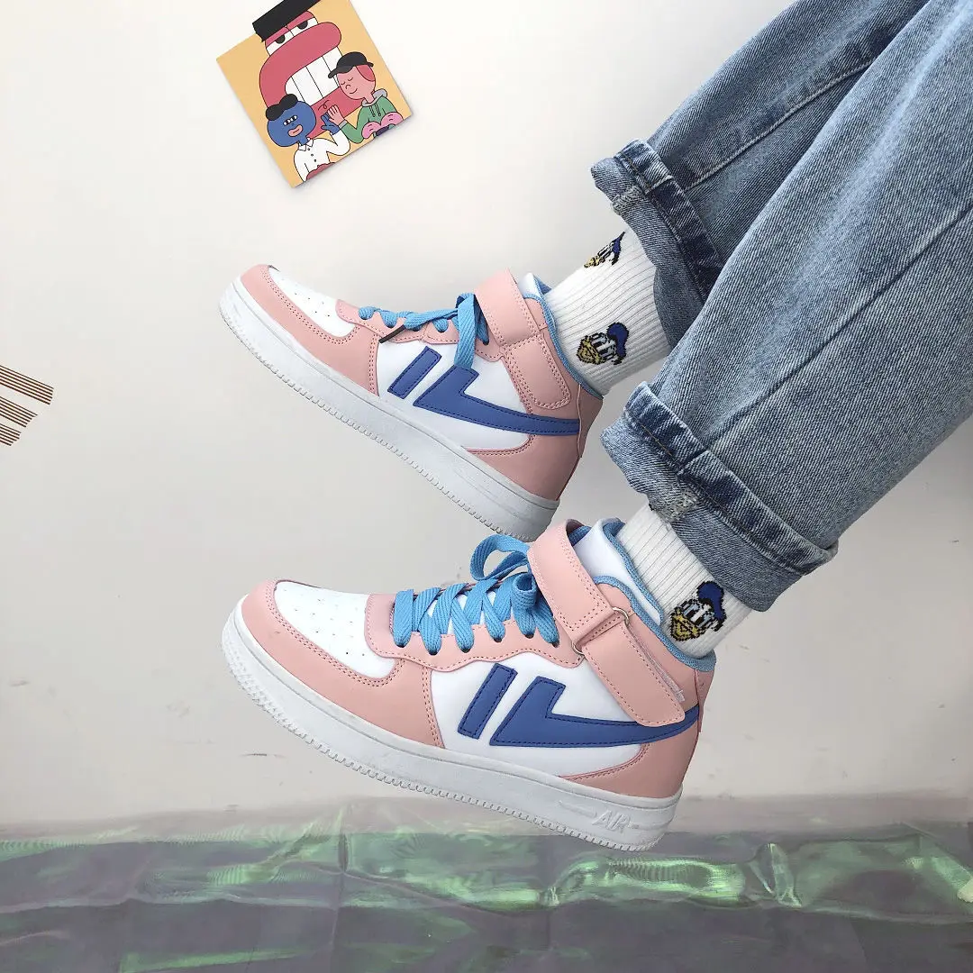 

INS Super Fire Retro BF bai da xiao Shoes Trend Hong Kong Style Athletic Shoes Women's Autumn & Winter New Style CHIC Casual Sho