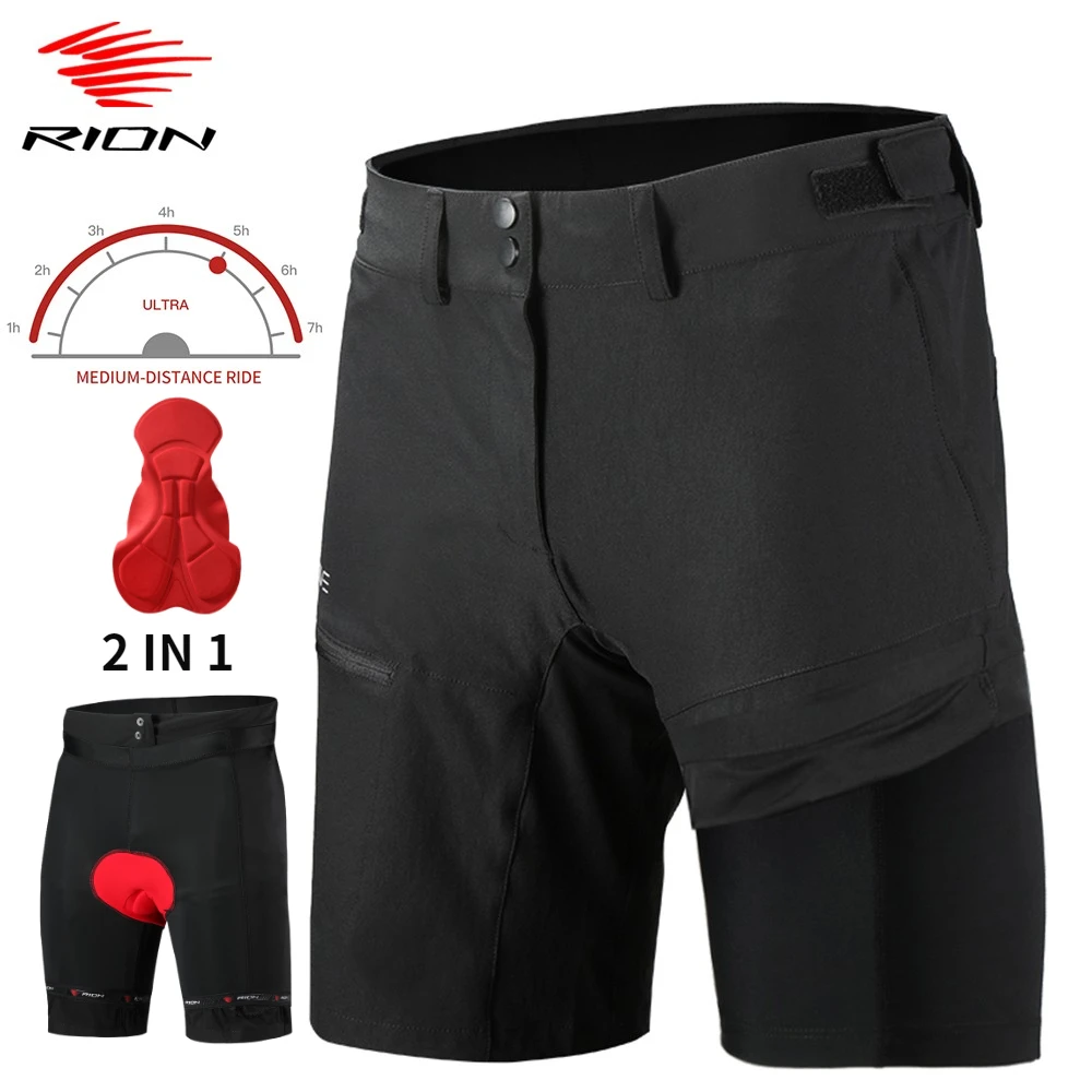 RION 3D Pad Cycling Shorts Men MTB Bike Racing Pants Summer Shockproof Ropa Ciclismo Pro Bicycle Tights Cycling Underwear