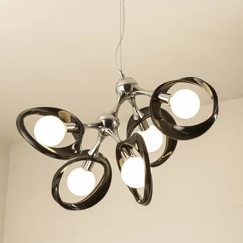 

Nordic Novelty iron led pendant lights red/white/black/simple single head restaurant bar lightin bedroom hanging lamps 110V-220V