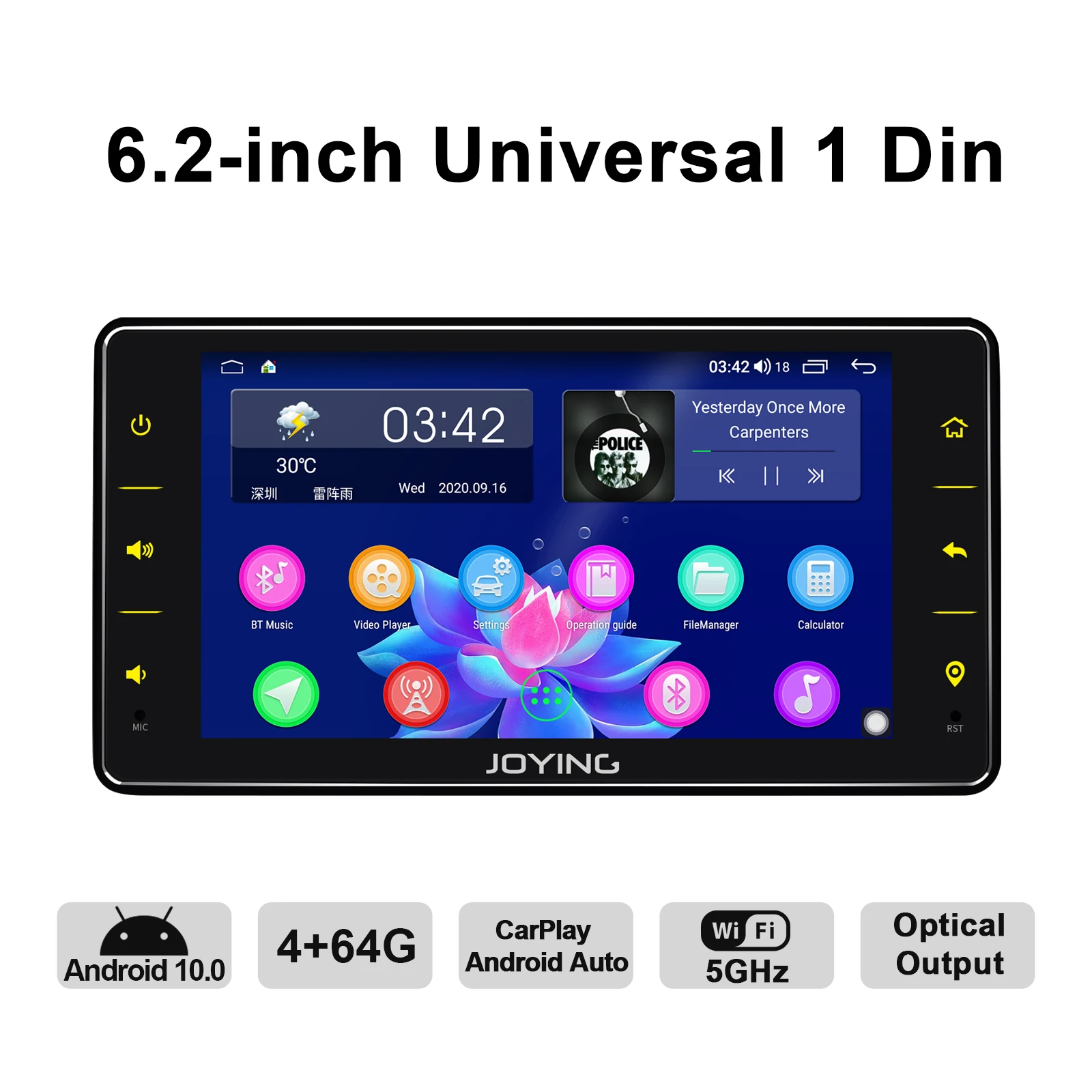 JOYING новейший Android 10 0 6 2 дюймов 4 Гб ОЗУ и 64 ПЗУ автомобильный радиоплеер GPS стерео