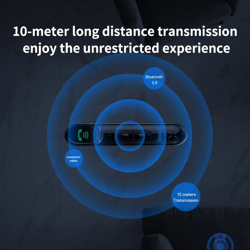 Baseus Bluetooth Receiver 3 5mm Wireless Audio Receiver Auto Bluetooth 5 0 Adapter For Car Speaker Headphone Handsfree With Mic