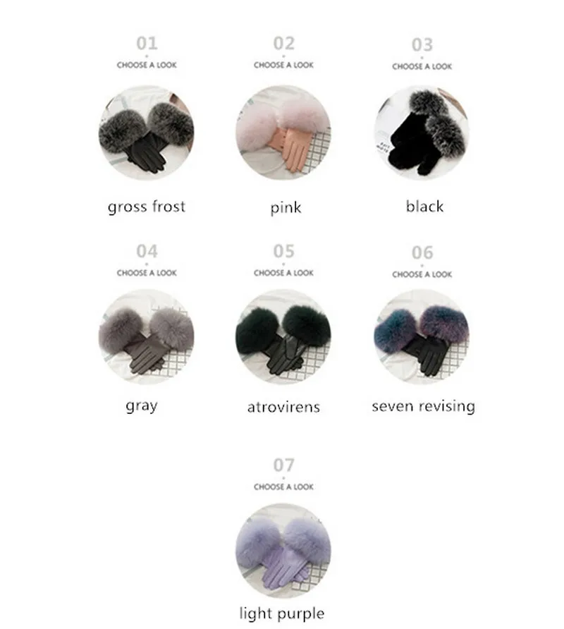 Корейская версия из натуральной овчины женские перчатки лисий мех зимние кожаные перчатки негабаритный лисий мех многоцветный