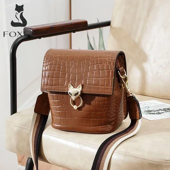 

FOXER Women Crossbody Bags Chic Purse Alligator Leather Shoulder Bag for Lady High Quality Classic Brand Bag Female Perfect Gift