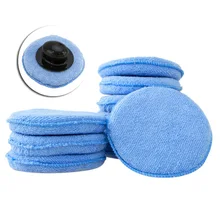 13 шт. 5 дюймов Полировка Губка комплект автомобиля красоты воска инструмент с ручкой в зеленый+ синий+ черный+ желтый