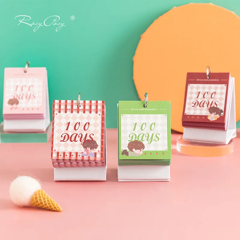 

Creative Cute Mini Mini 100 Days Notebook Portable Students College Entrance Examination Countdown Buckle Datebooks